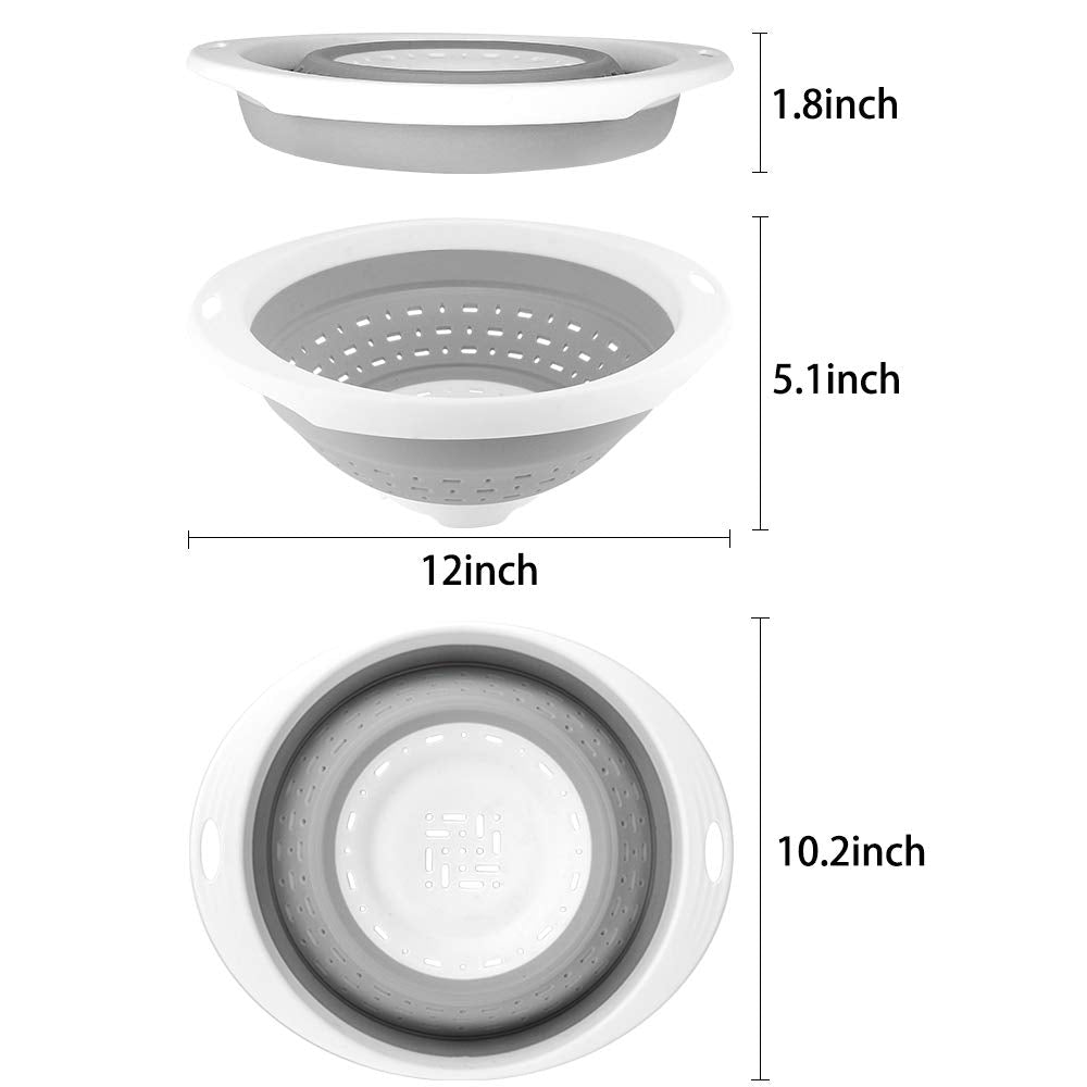 Qimh Collapsible Colander And Strainer, 5 Quart(1.25 Gal), Heavey Duty Kitchen Drainer Basket For Pasta, Veggies And Fruits, New