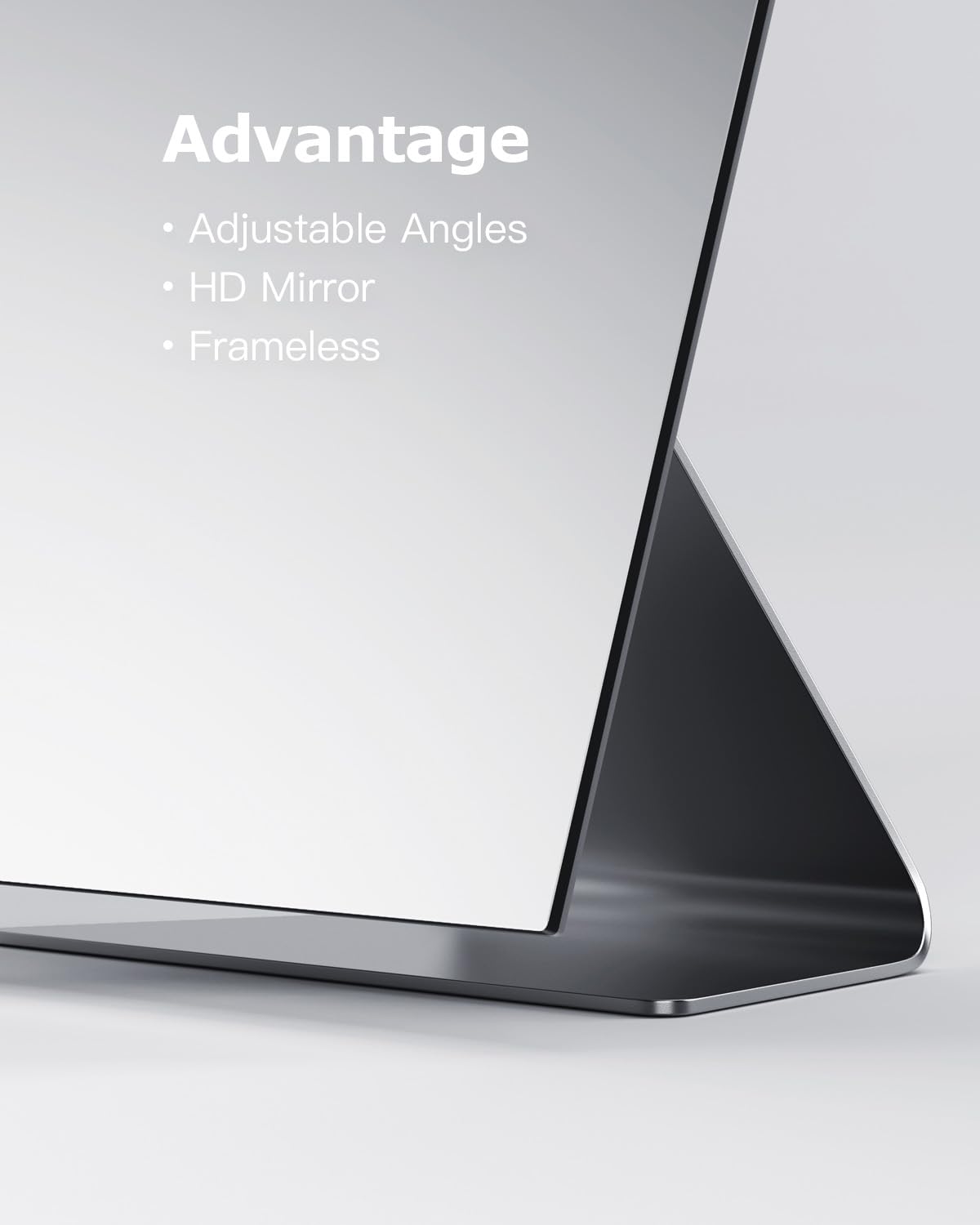 Nezzoe Rectangular Makeup Mirror, 12 Inch Metal Desk Mirror, Table Mirror With Stand, Vanity Mirror For Counter, Bedroom, Bathro