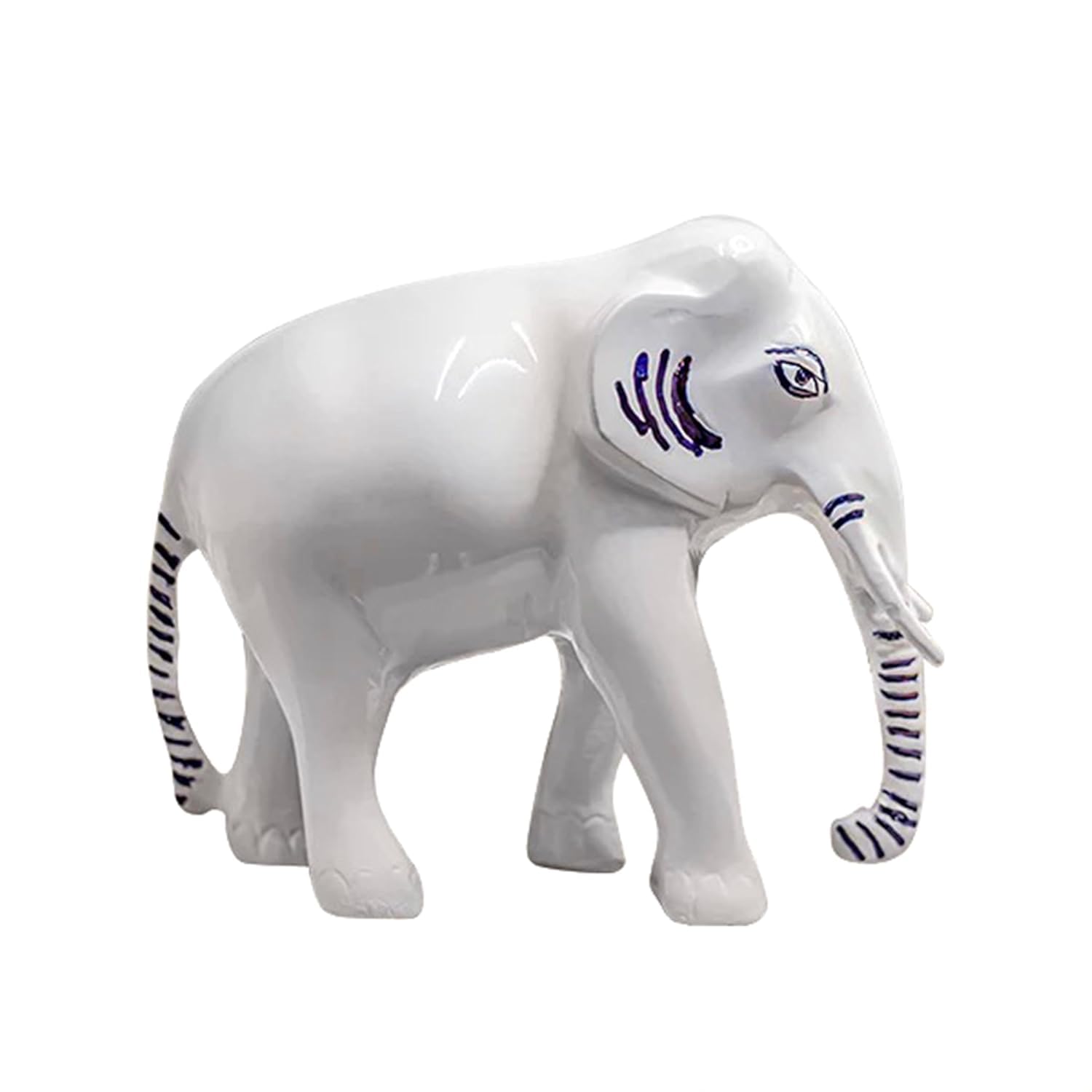 Brongs Brass White Elephant Statue | Height - 14 Cm Aprrox. | Weight - 1610 Gram Approx | Vastu Idol For Home And Office | Zonal