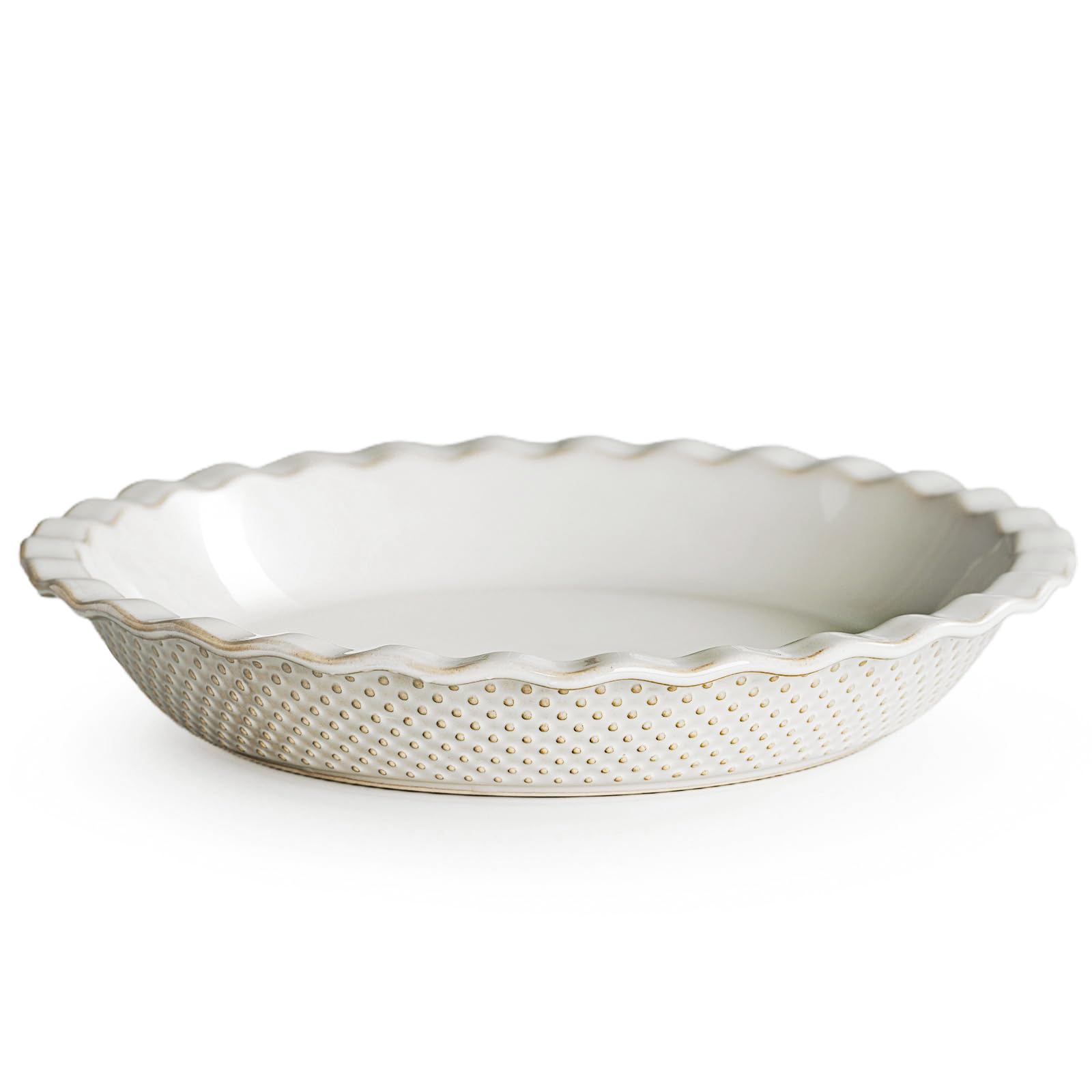 getstar Ceramic Pie Pan, 9 inch Pie Dish for Baking, Non-Stick, Oven & Dishwasher Safe, Farmhouse Decor Quiche Baking Dish, Pie 