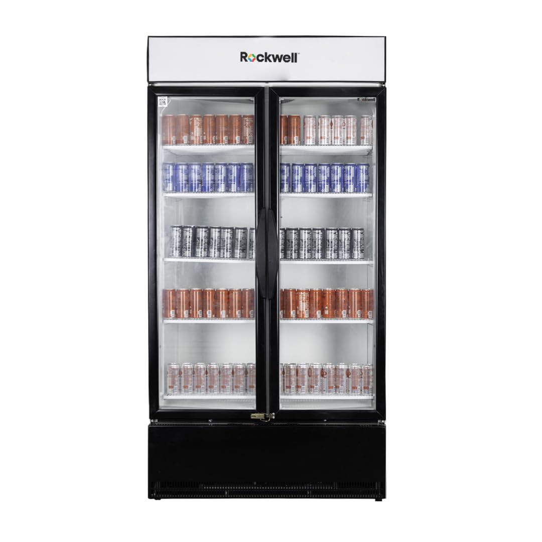 Rockwell Rvc1100B Visi Cooler, Double Glass Door, Adjustable Shelves, Led Lighting, Dynamic Cooling, AutoDefogging, 4Year Warr