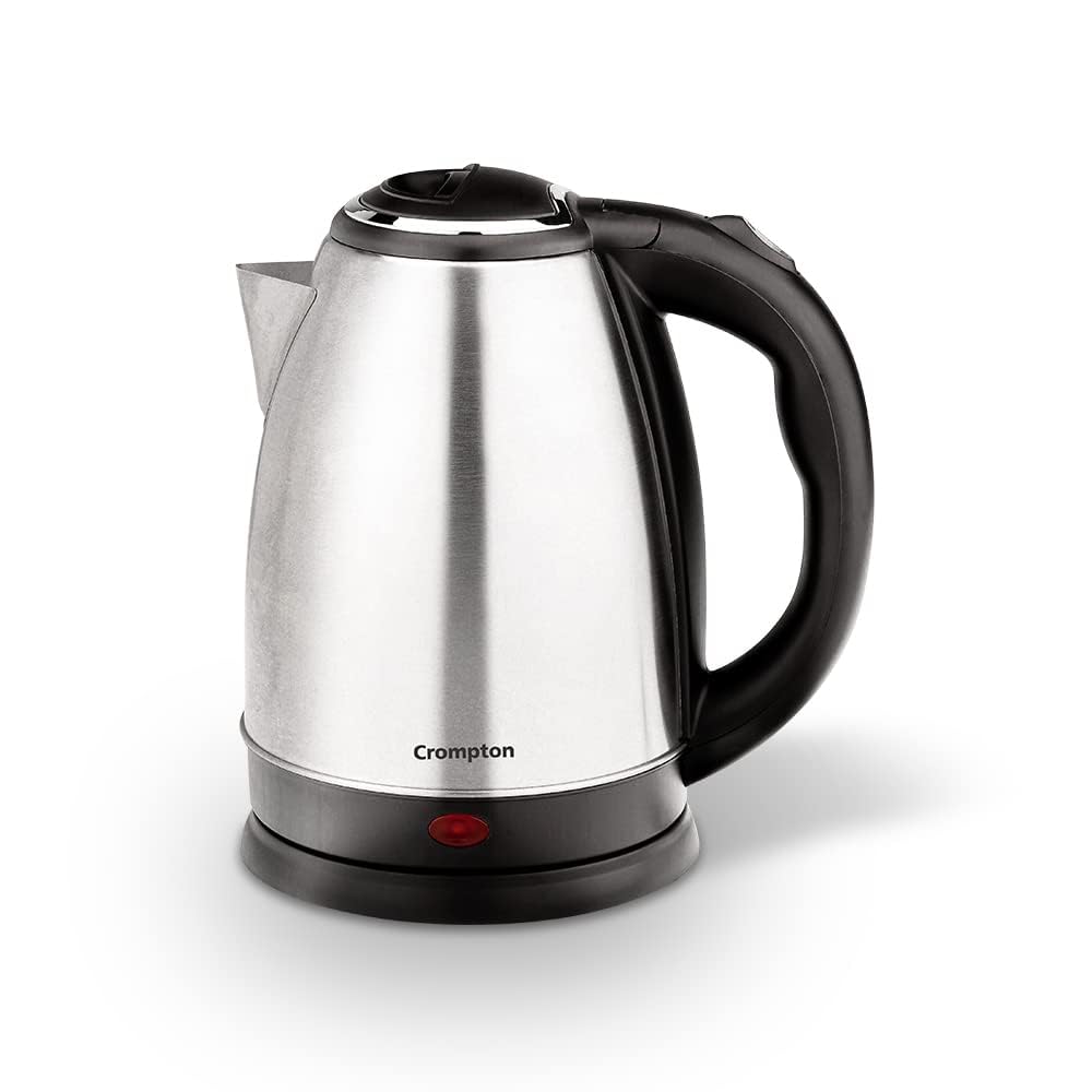 Crompton Insta Delite 1.8L Ss Electric Kettle With 1500W Power | Stainless Steel Body | Soft Grip Handle | Led Indicator | 360-D