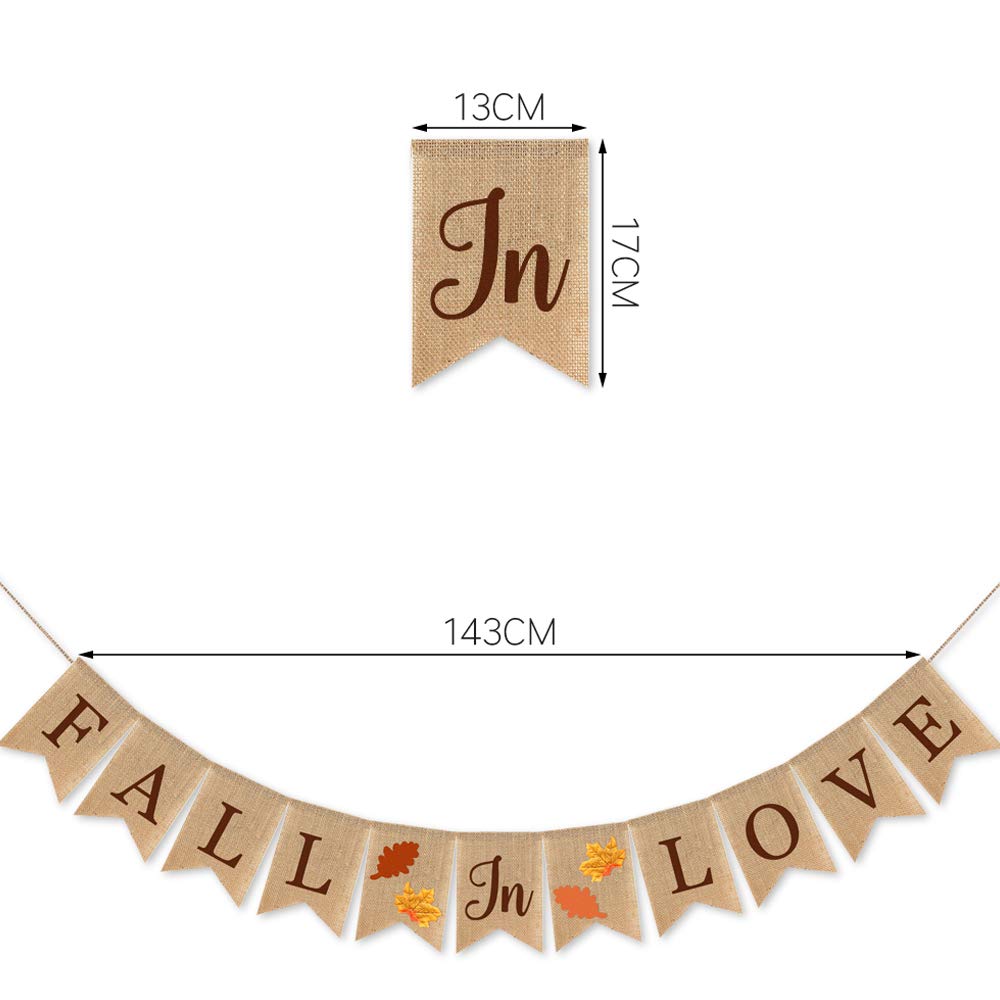 Swyoun Burlap Fall In Love Banner Fall Autumn Wedding Supplies Engagement Bridal Shower Garland Decoration
