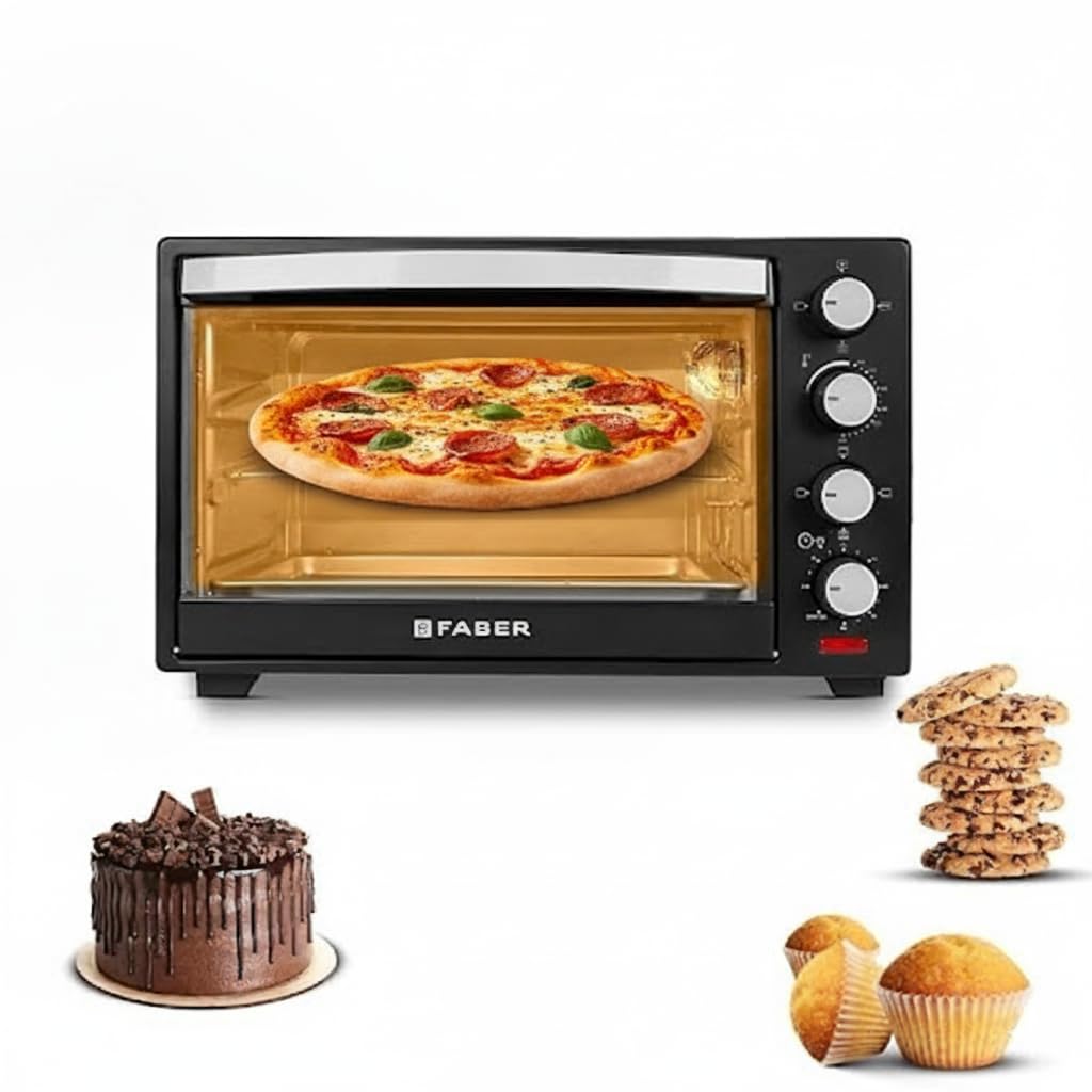 Faber 30L Otg With Rotisserie & Convection | Bake/Toast/Grill With Heat Resistant Glass | Indicator Light | 1600W |Removable Cru