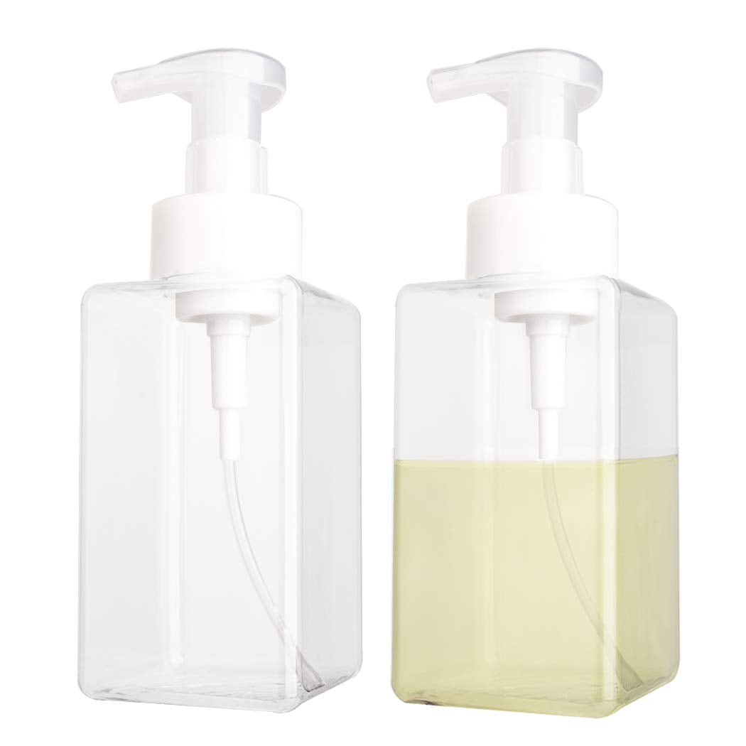 2 Pack Foaming Soap Dispenser 15Oz Refillable Foam Liquid Hand Soap Empty Plastic Pump Bottle Container For Bathroom Vanities, K