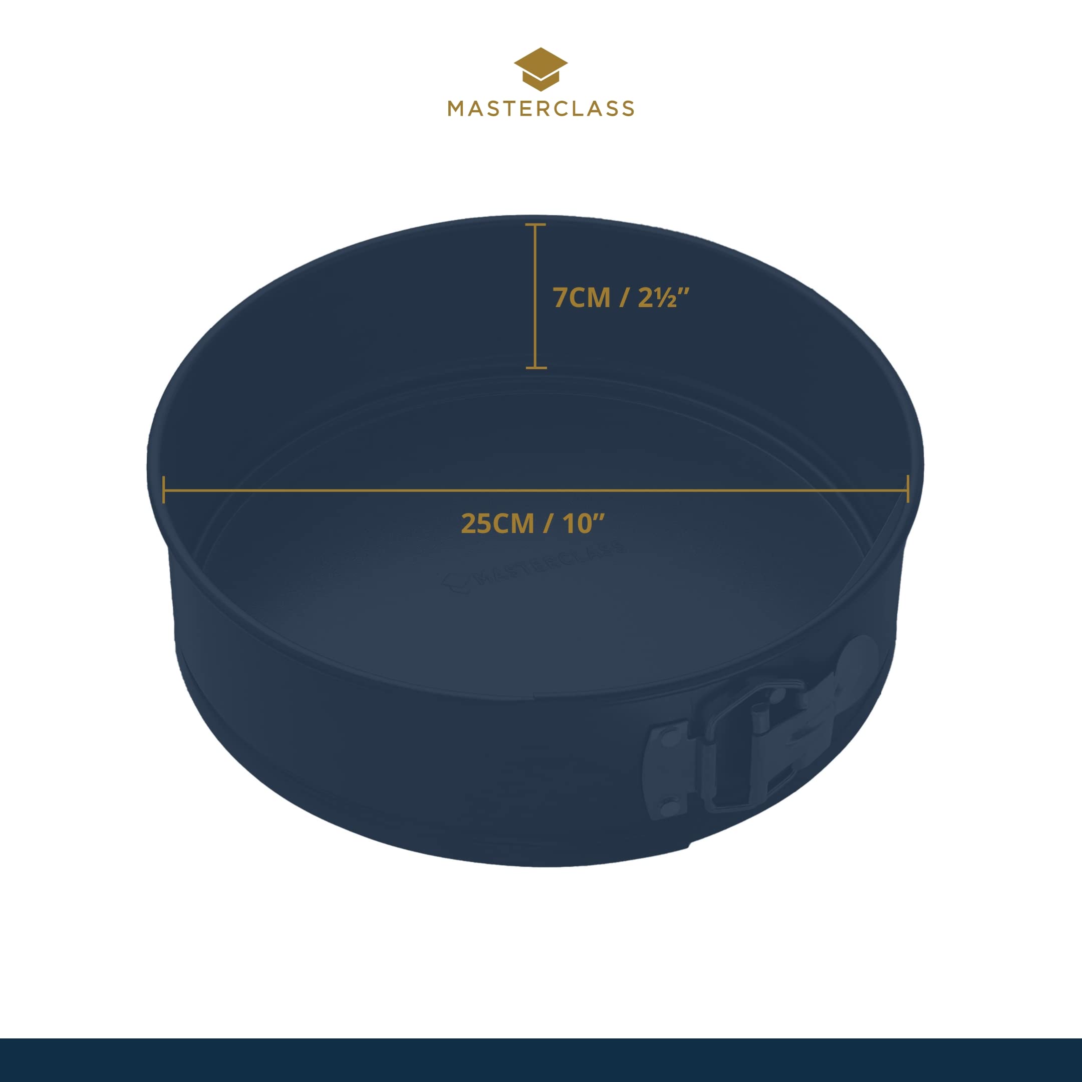 Masterclass Kcmchb44 25 Cm Springform Cake Tin With Loose Base And Pfoa Free Non Stick, Robust 1 Mm Carbon Steel, 10 Inch Large