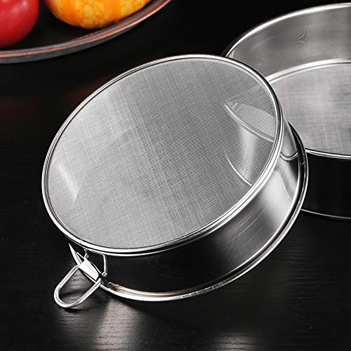 Falytemow Flour Sifter Round Flour Sieve Strainer With 40 Mesh Premium Rustproof Stainless Steel Fine Mesh For Baking 7.87Inch X
