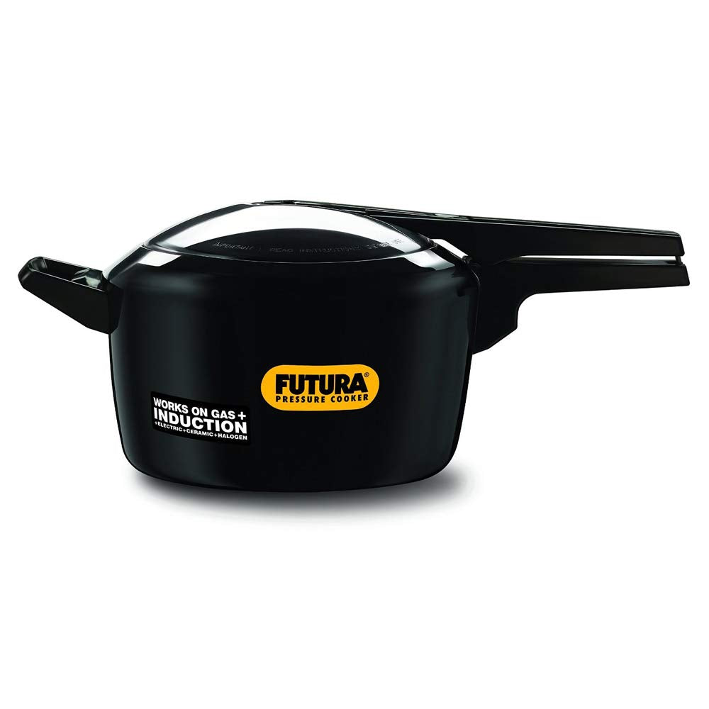 Hawkins Futura 5 Litre Pressure Cooker, Hard Anodised Inner Lid Pressure Cooker, Induction Cooker, Pan Cooker, Black (Ifp50)