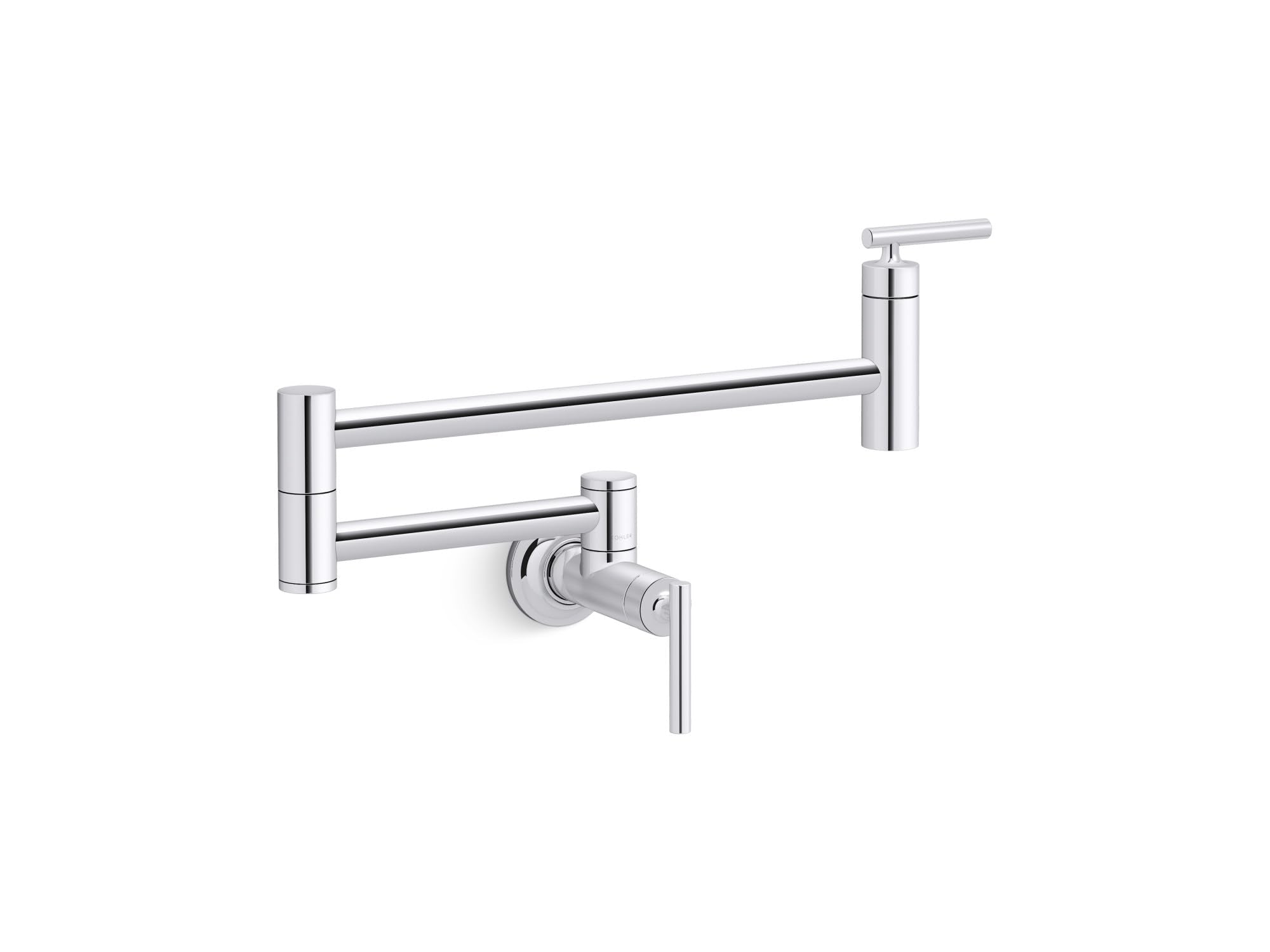 Kohler 35745-Cp Contemporary Style Wall-Mount Pot Filler, Pot Filler Faucet, Kitchen Sink Pot Filler Faucets, Polished Chrome