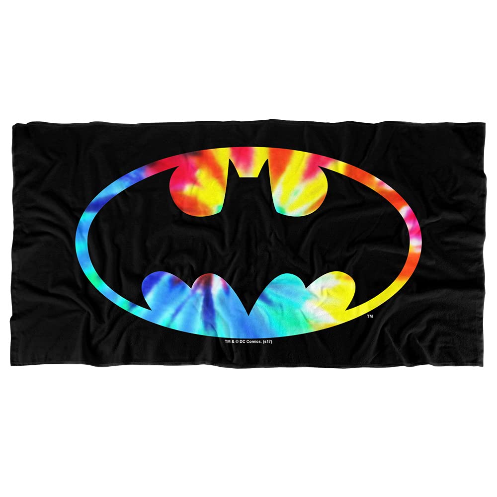 Logovision Batman Tie Dye Batman Logo Officially Licensed Beach Towel 30'' X 60''