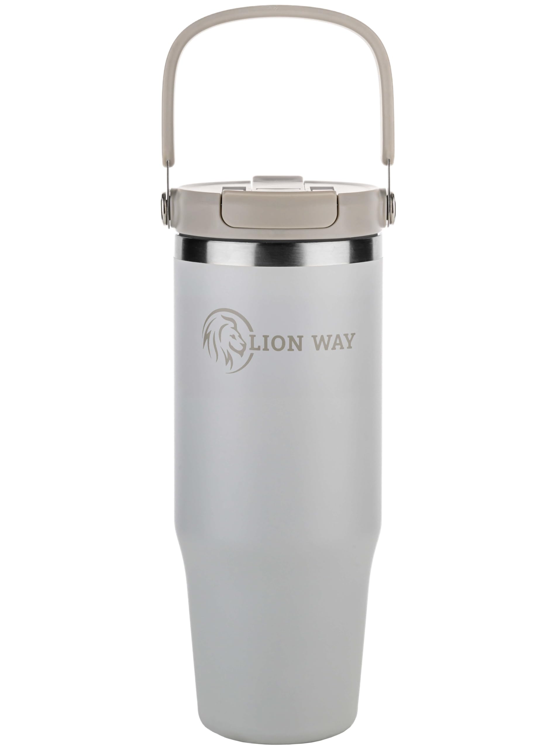 LION WAY FlexiVibe 32 oz Insulated Tumbler  Stainless Steel, Handle & Straw, LeakProof, Hot 12hrs & Cold 24hrs, CupHolder Com