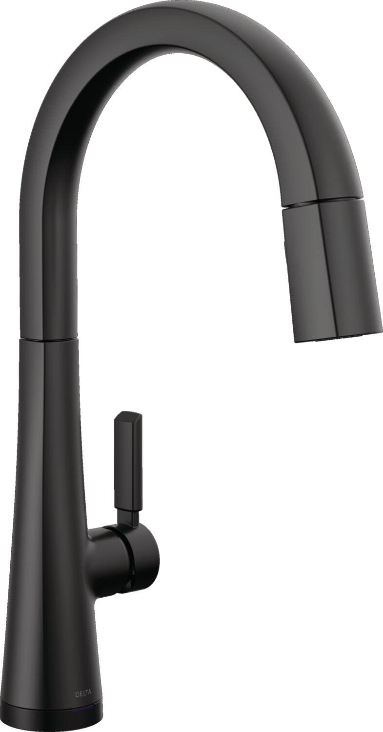 Delta Faucet Monrovia Matte Black Kitchen Faucet Touch, Touch Kitchen Faucets with Pull Down Sprayer, Kitchen Sink Faucet, Kitch