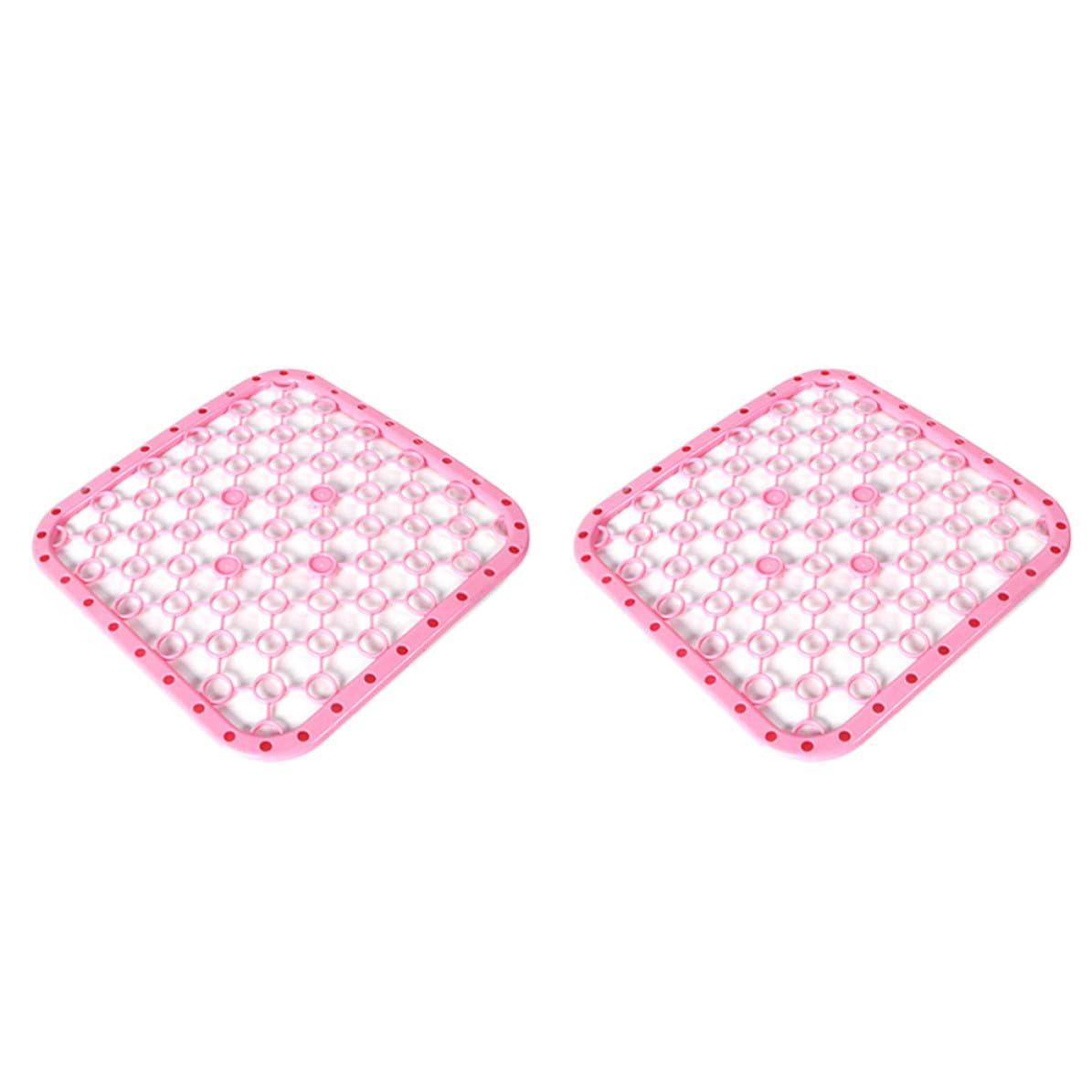 2 Pcs Pink Sink Mat with Heat Insulation and Debris Filter