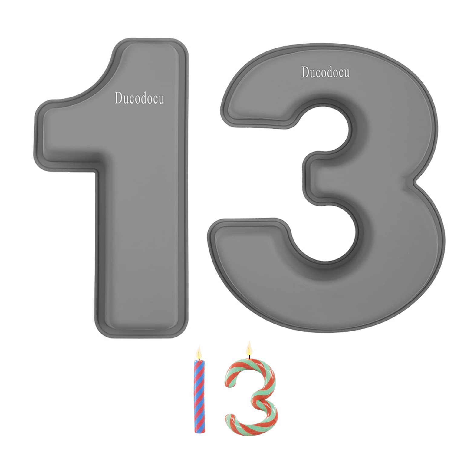 Ducodocu Silicone Number Cake Pan Large 3D Number Cake Mold Baking Forms Novel Cake Tins Diy Baking Mold For 13/31Th Birthday We