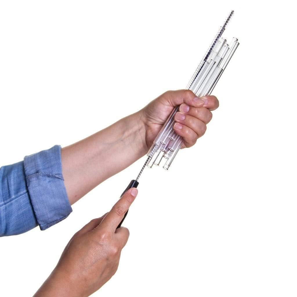 HALM Glass Straws - 50 Reusable Drinking Straws + Plastic-Free Cleaning Brush - Made in Germany - Dishwasher Safe - 30 cm (12 in) x 0.9 cm - Straight - Perfect for Bottles - Eco-Friendly