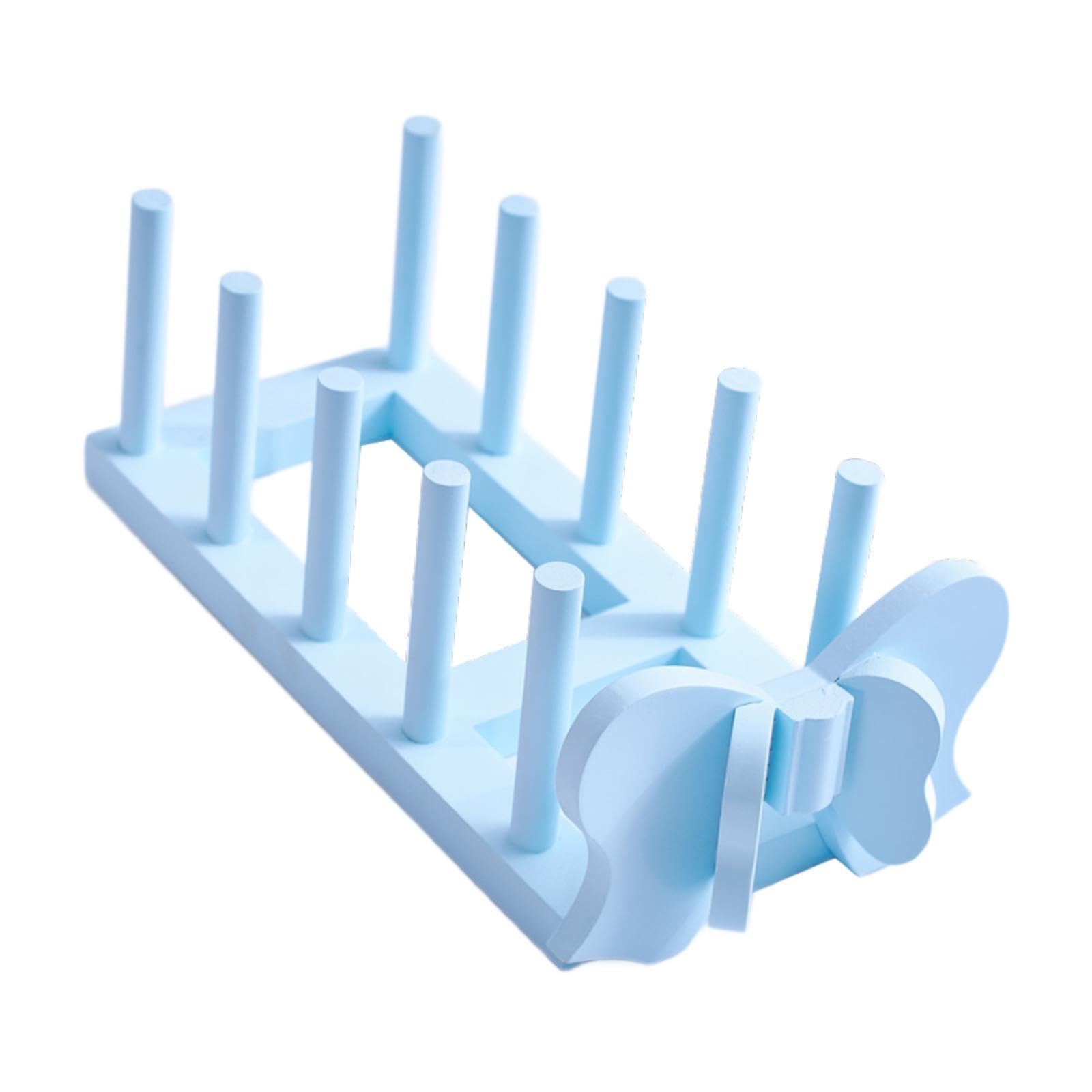Enakshi Wooden Dish Rack Plate Storage Rack Plate Rack Stand For Home Cupboard Decor Blue|Home & Garden | Kitchen, Dining & Bar 