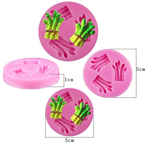 4 Pcs Mini Vegetables Pumpkin Eggplant Peas String Beans Asparagus For Diy Cake Fondant Baking Biscuit Tray 3D Hard Candies Dess
