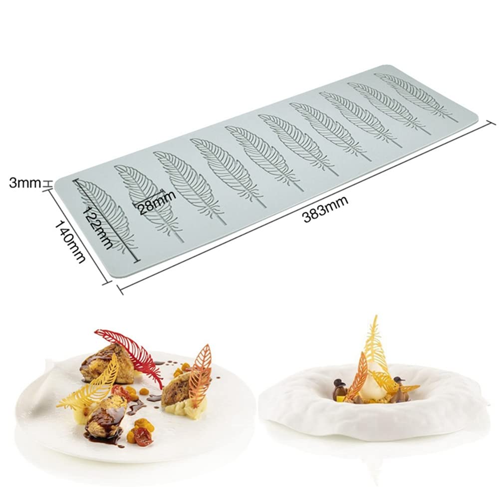 Chocolate Silicone Molds 3D Hollow Feather Leaf Fondant Mold Geometric Shaped Candy Mold Cupcake Cake Topper Sugar Craft Cake De