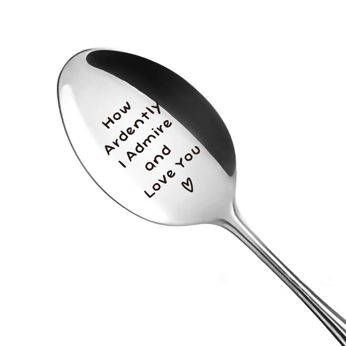 Jane Austen Gifts For Women Men - Funny Coffee Spoon Engraved Stainless Steel - How Ardently I Admire And Love You Spoon Gift Fo