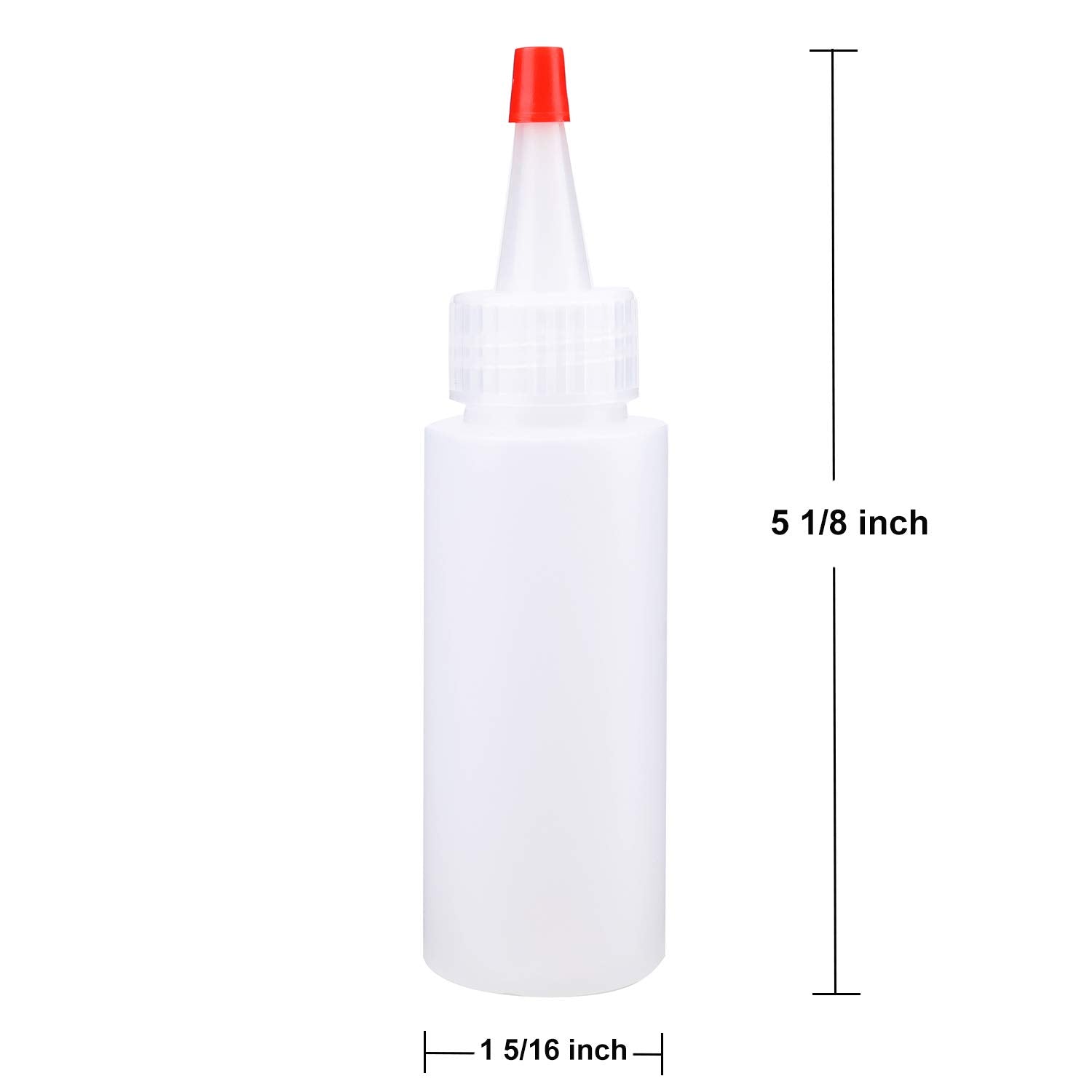 Bekith 40 Pack 2 Oz Plastic Squeeze Condiment Bottles With Red Tip Caps, Small Empty Refillable Bottles For Icing, Cookie Decora