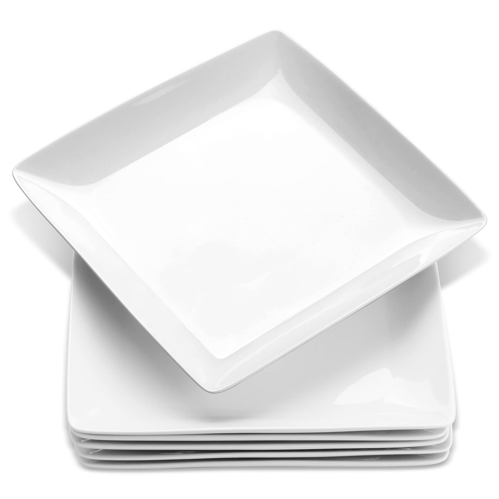 Yedio Porcelain Square Dinner Plates, 10.75 Inch Square Serving Plate for Steak, Pasta, Salad, Snacks, Pizza, Appetizer Plates, 