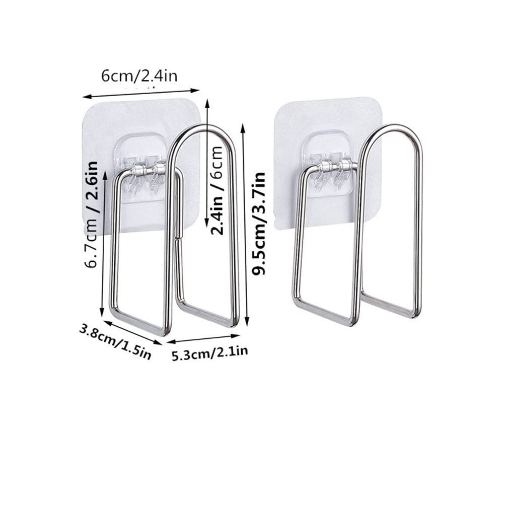 Chenyesun 4 Pairs Of Pot Lid Organizer, Stainless Steel Wall Mounted Lid Holder,Adjustable Cabinet Door Self Adhesive Pan Lid Or