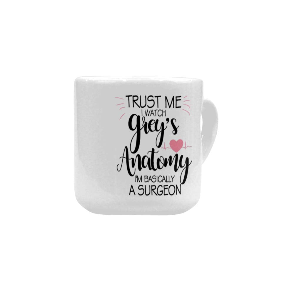 Scsf Trust Me I Watch Anatomy I'M Basically A Surgeon Coffee Mug Heart-Shaped Mug Ceramic Mugs - Tea Cup, Funny Mug, Gift Mug, 1