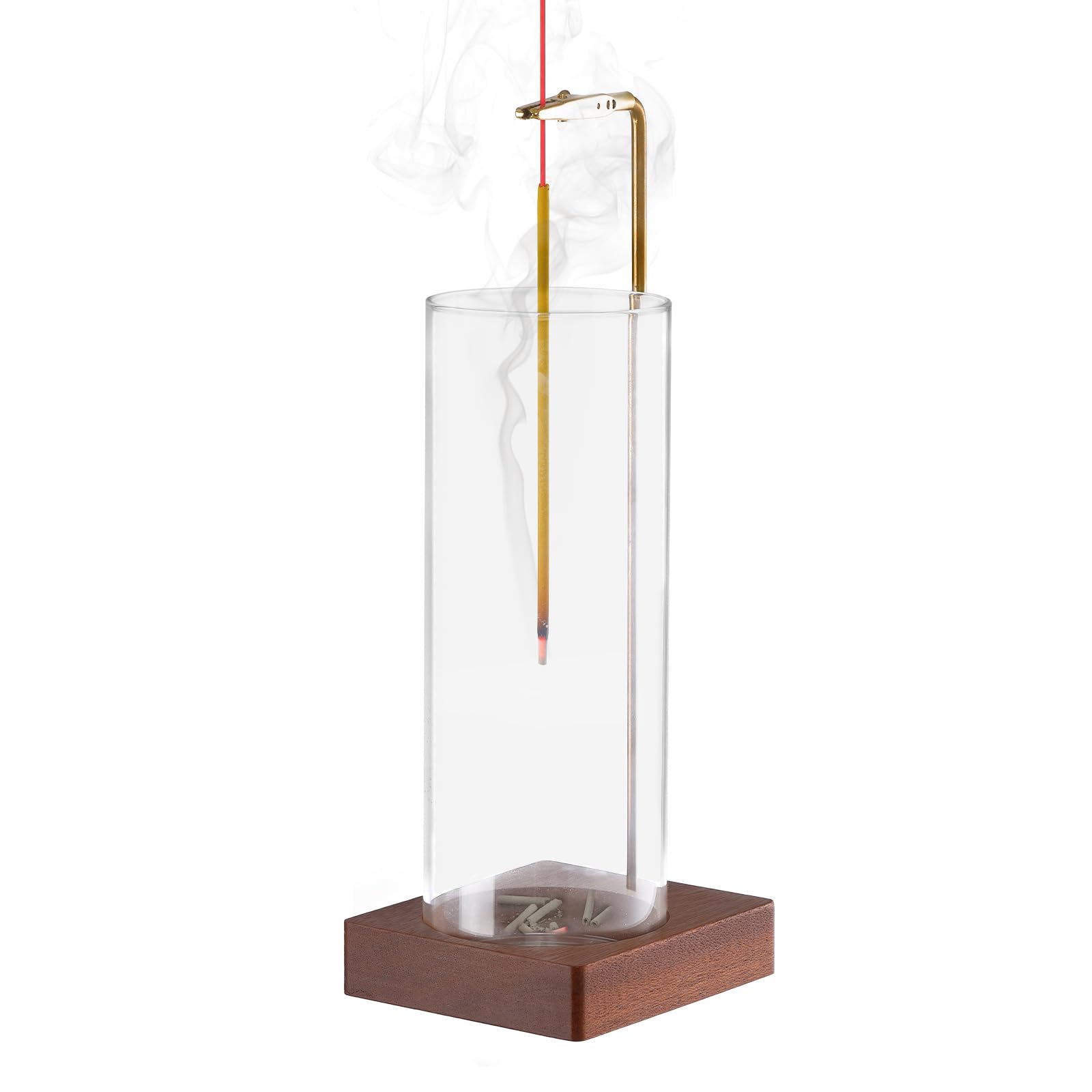 1 Pack Incense Holder for Sticks, Insence-Stick Holder Ash Catcher with Removable Glass [Anti-Ash Flying], Mess-Free Incense Bur
