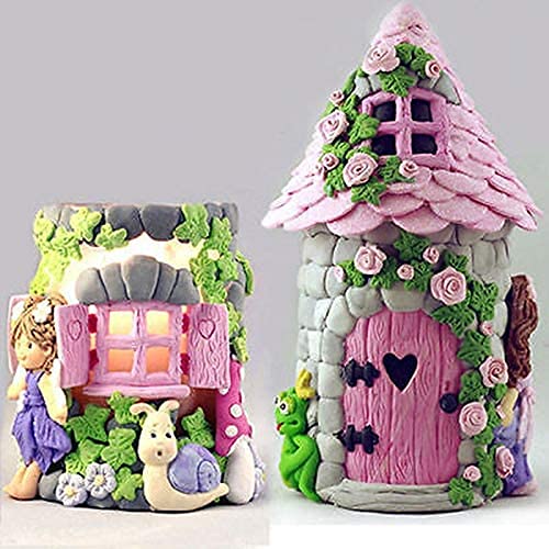 Set Of 4 Enchanted Vintage Fairy Garden Fairy Gnome Home Door Snail Silicone Molds For Fondant Candy Making Chocolate Mold Desse