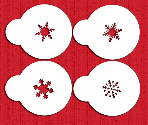 Designer Stencils Mini Snowflakes Cake Stencils, Beige/Semi-Transparent