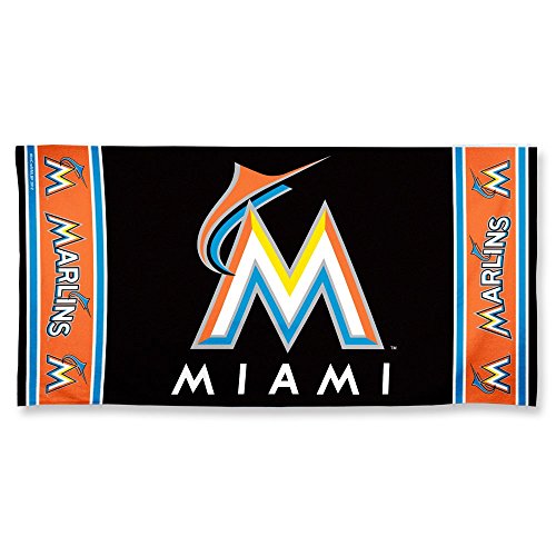 Miami Marlins Towel 30X60 Beach Style - Special Order
