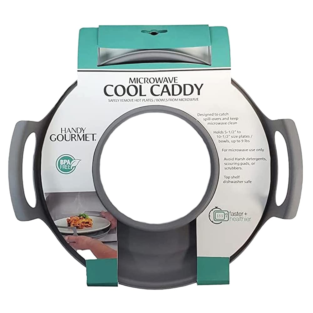 Handy Gourmet Microwave Cool Caddy W/ Handles - Carrying Tray For Bowls, Plates