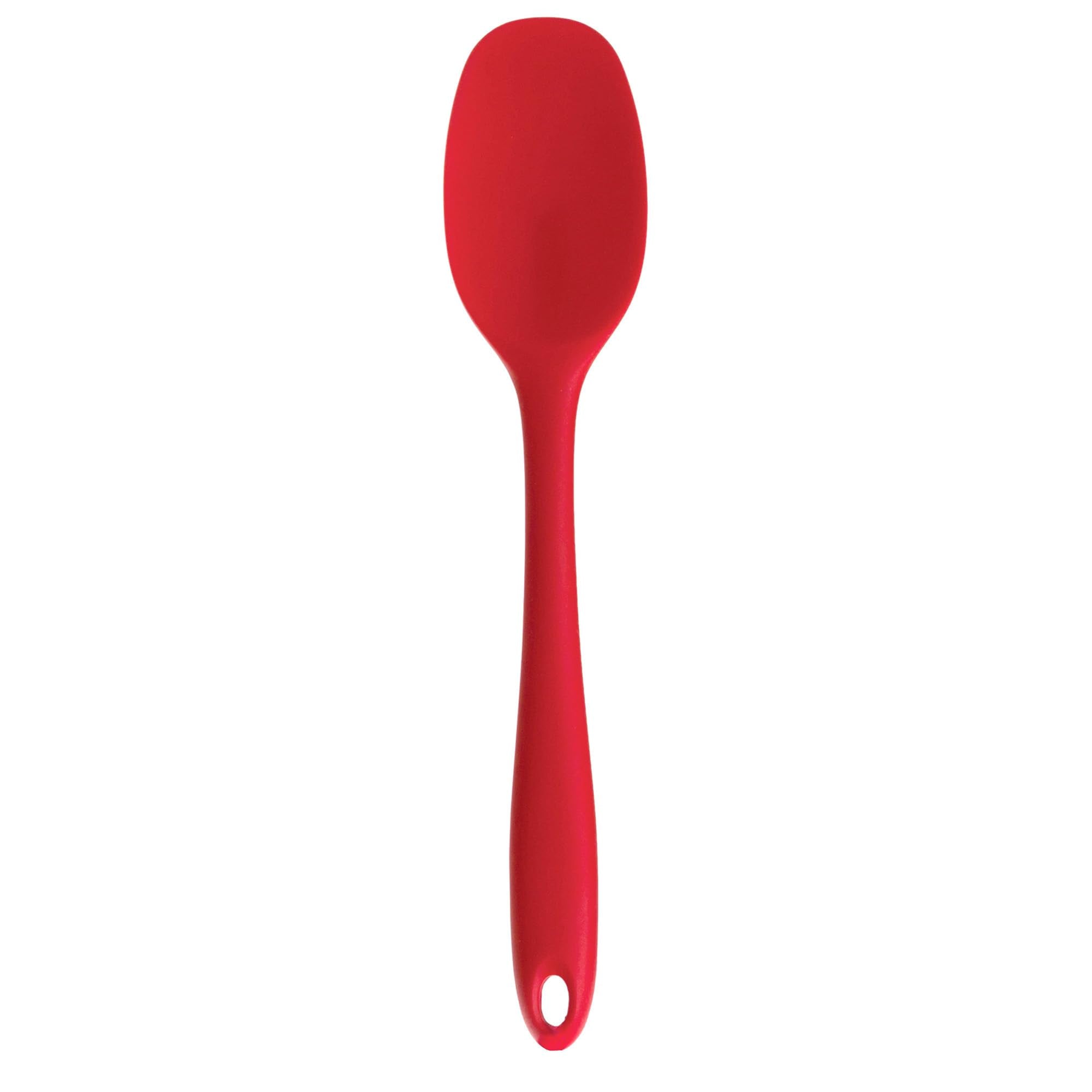 RSVP International Elas Favorite Silicone Spatula Spoon, Red, 11 | BPA-Free Silicone | Mix Thick Batters, Scrape Sauces, Stir P