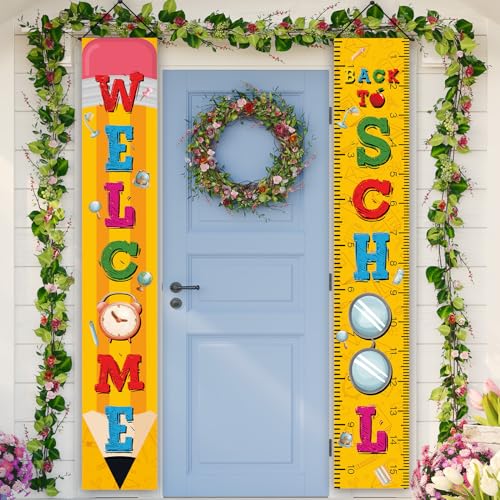 Welcome Back To School Decorations Outdoor Back To School Porch Sign Banner First 1St Day Of School Decorations And Supplies For