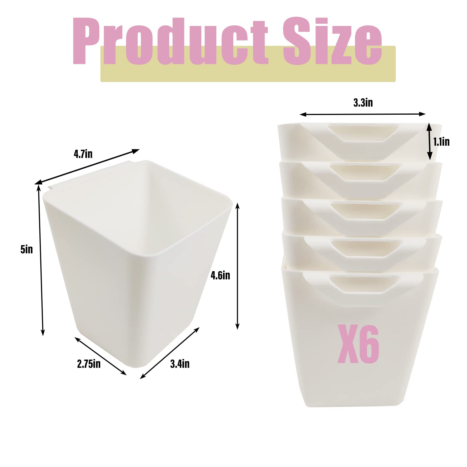 6 Pack Hanging Cup Holder Rolling Cart Organizer Accessories Trolley Basket Storage Hanging Bucket Hanging Container For Kids
