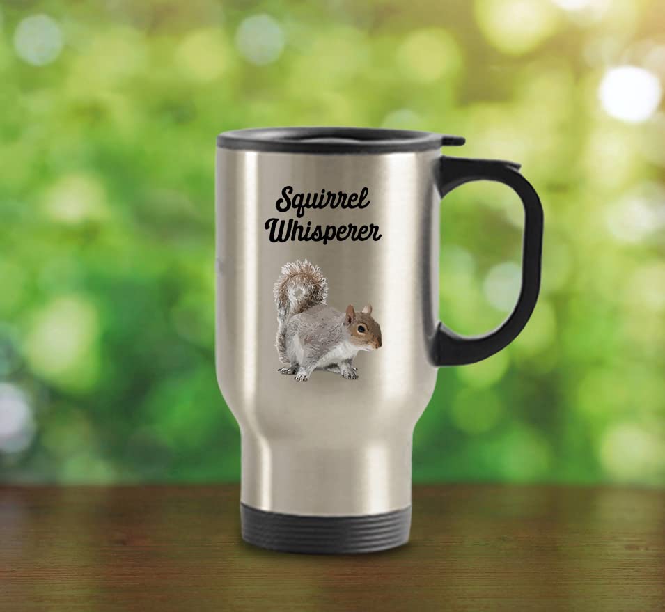 Spreadpassion Squirrel Whisper Travel Mug - Squirrel Whisperer Mug - Squirrel Whisperer Travel Mug - Funny Tea Hot Cocoa Coffee