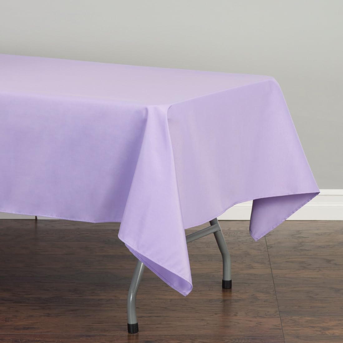Ltc Linens 10 Pack Lavender Rectangular Tablecloths 60 X 126 Inch For 8 Feet Rectangle Banquet Tables With Half-Drop - Stain And