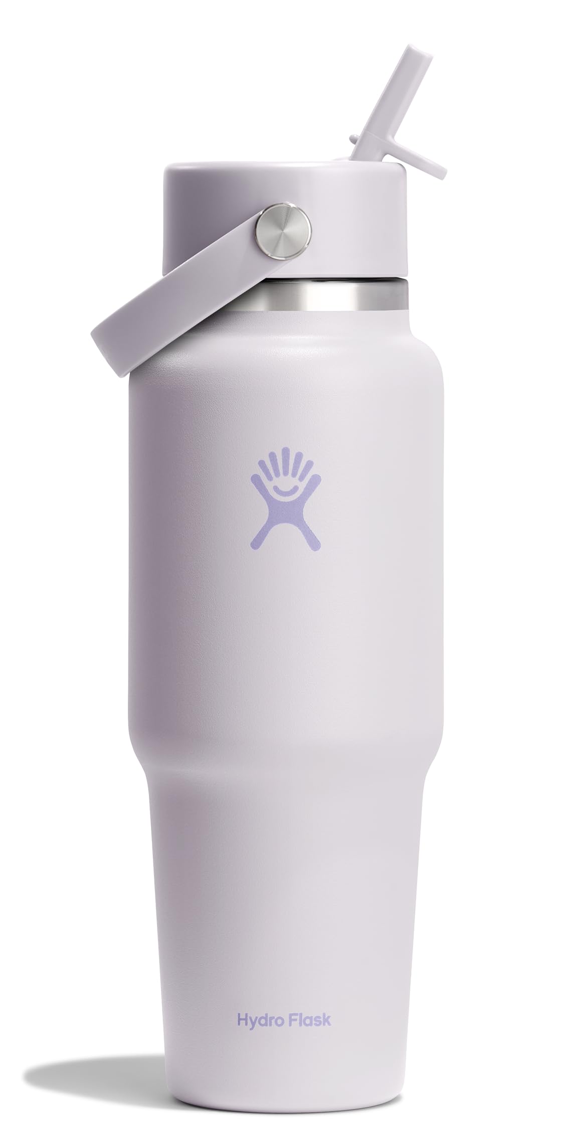 Hydro Flask Travel Water Bottle - Insulated Stainless Steel - Wide Straw Lid, Non Spill, Leakproof in 32 Oz Cloud Pink