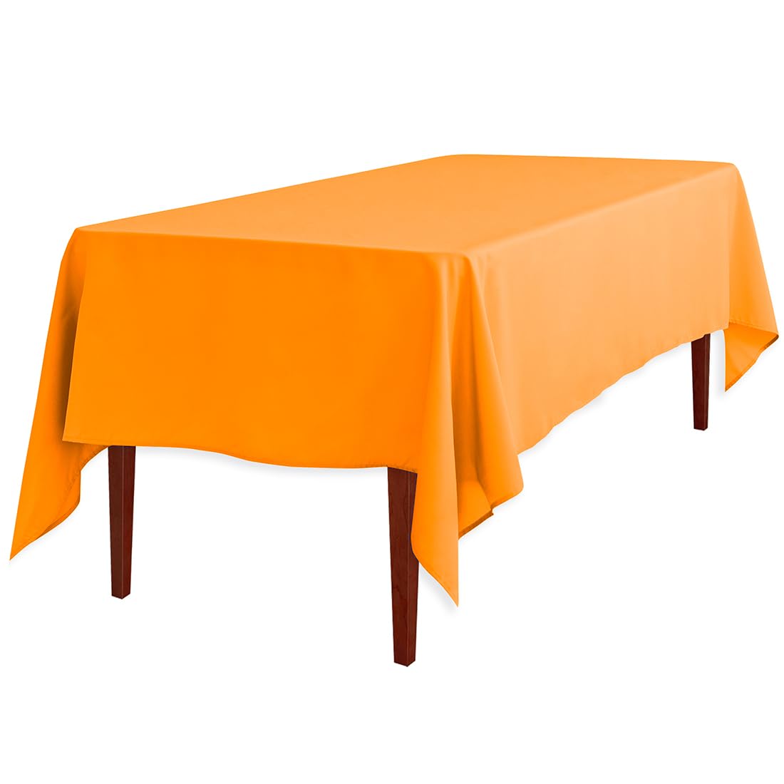 Ltc Linens Rectangular Tablecloth Orange - 70X120 In Rectangle Table Cloth For 6-8 Ft Table - Wrinkle Resistant Polyester Cloth