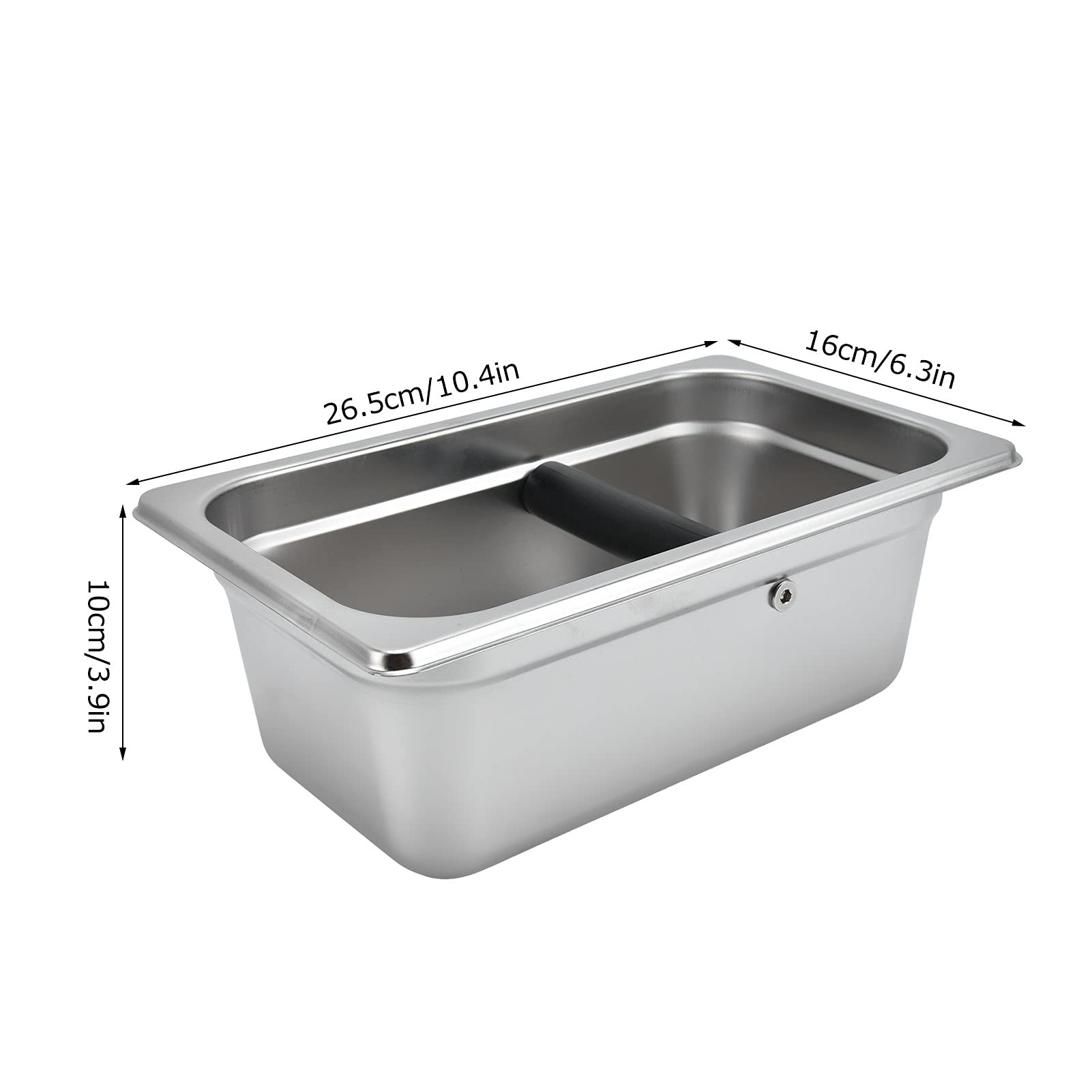 Coffee Knock Box, Large Coffee Knock Box Stainless Steel Coffee Grounds Container Residue Bucket Waste Bin(01)