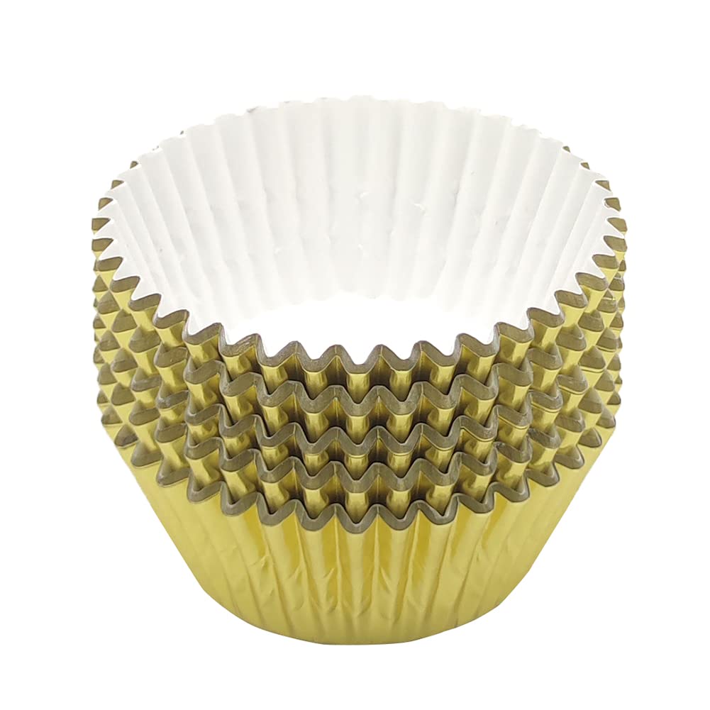Mombake Standard Gold Foil Cupcake Liners Muffin Baking Cups For Party And More, 100-Count