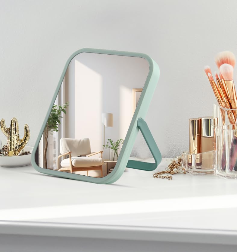 Tooackl Tabletop Vanity Makeup Mirror, Small Hanging Travel Mirror, Portable Folding Mirror With Stand,Magnetic Locker Mirror, F