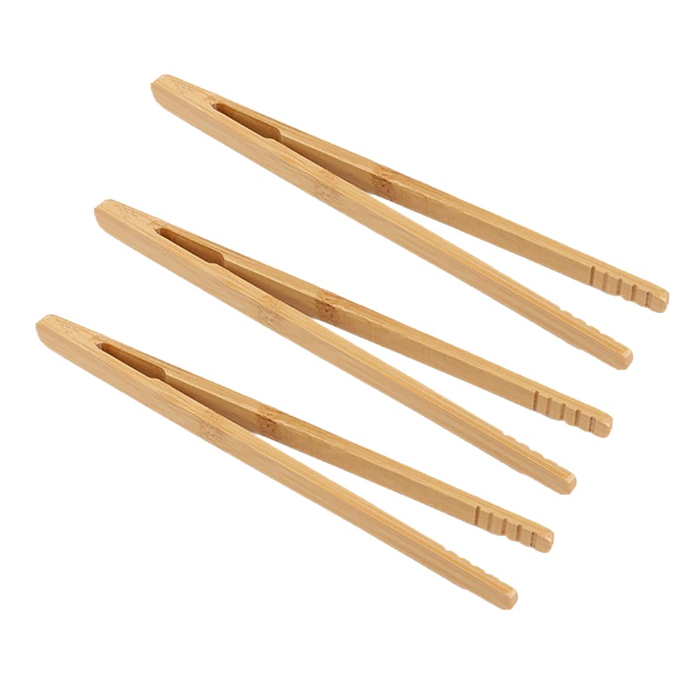4 Pcs 7Inch Bamboo Tea Tongs Long Toast Tongs Wooden Cooking Tongs Natural Serving Tongs Catering Buffet Tongs Anti Slip Tongs F