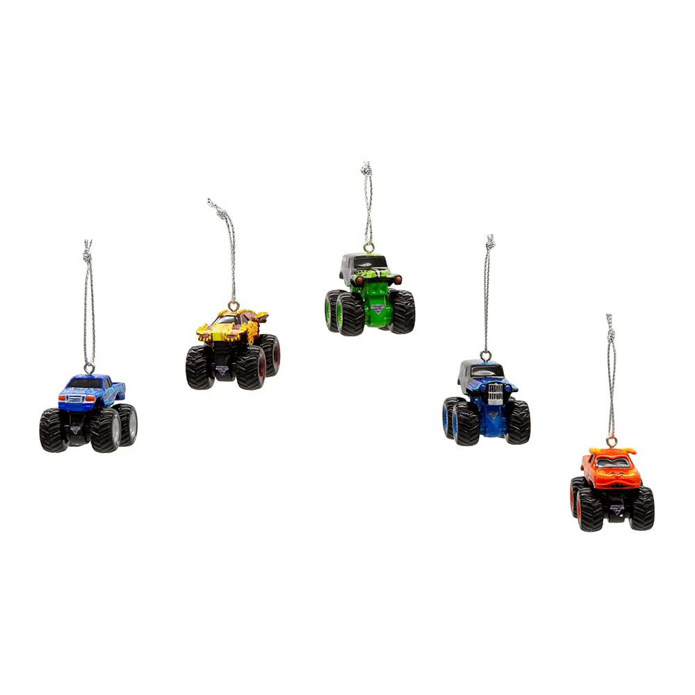 Kurt Adler Monster Jam Miniature Ornament Set, 5-Piece Set