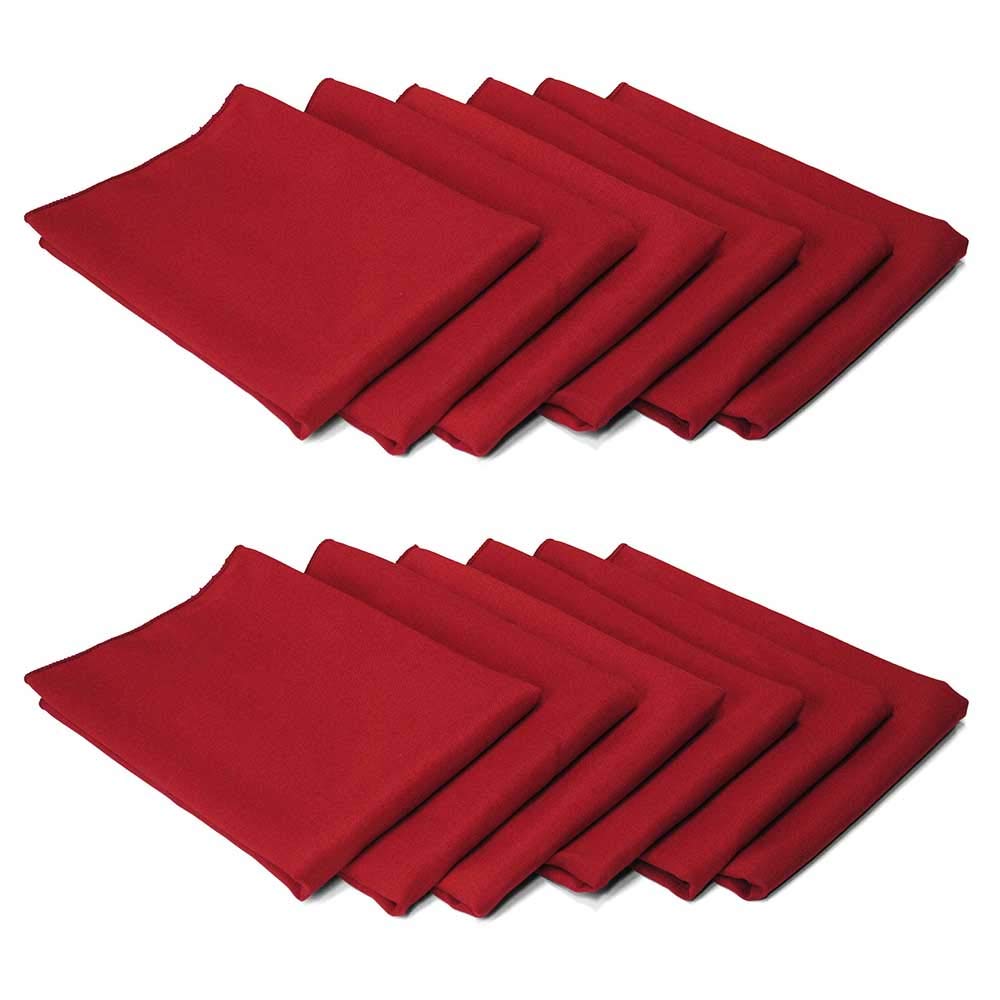 Tablelinensforless 17X17 Inch Polyester Cloth Napkins, Set Of 12 (Cherry Red)