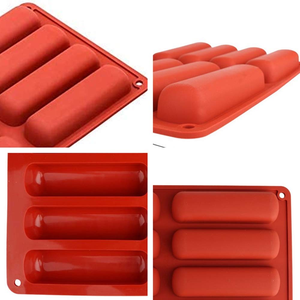8 Cavity Long Strips Eclair Silicone Cake Pop Mold Cake Pop Maker Silicone Baking Molds Cake Handmade Baking Supplies For Chocol