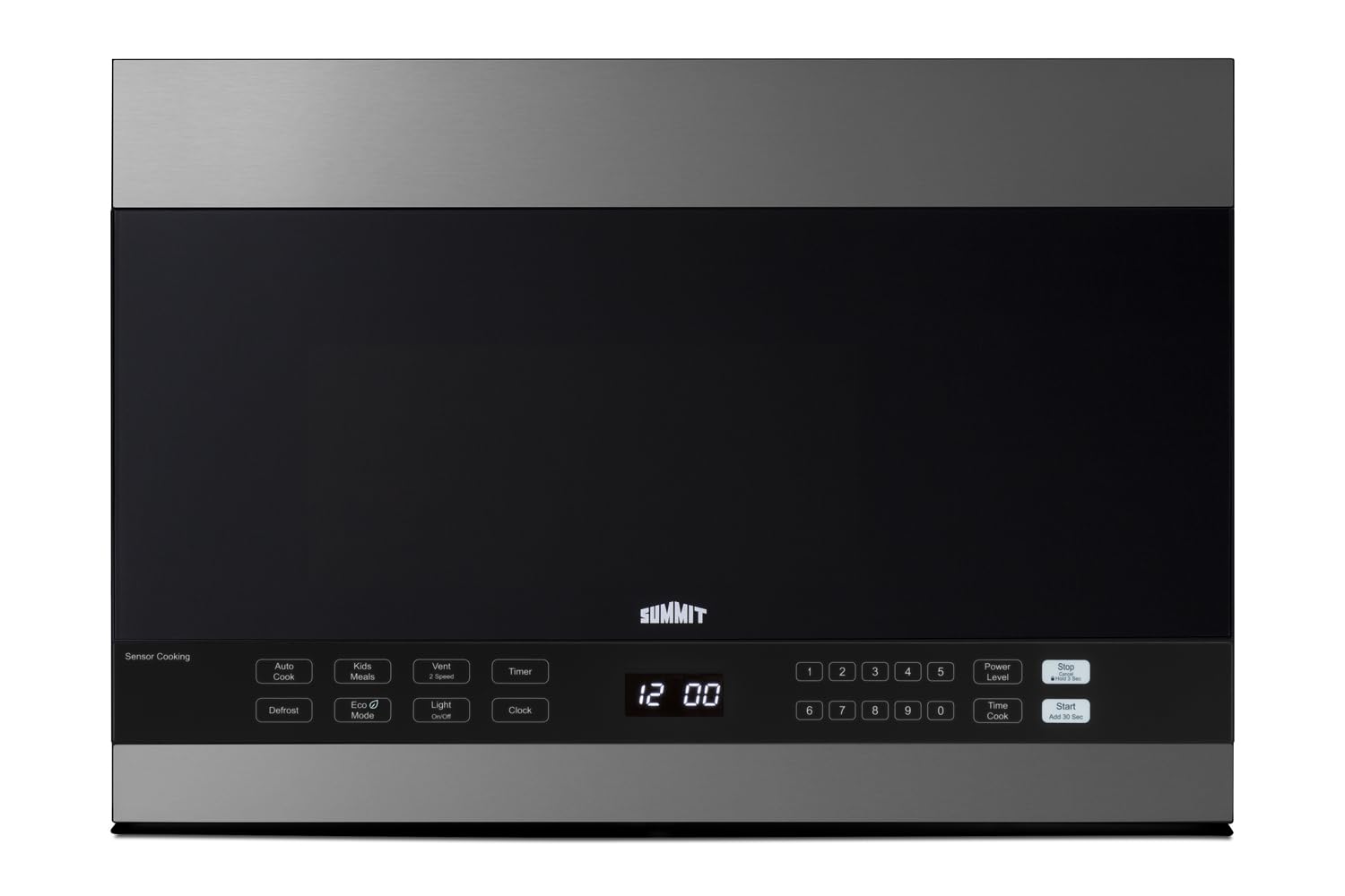 Summit 24    Over The Range Microwave, 1.4. cu.ft. Capacity, Built-In Microwave, Stainless Steel & Black- MHOTR243SS