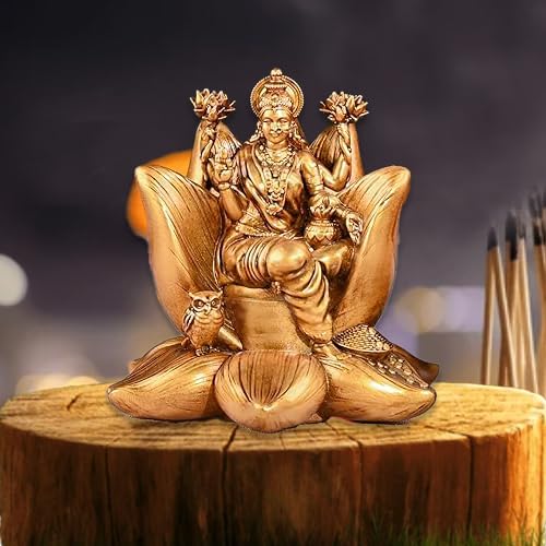 A&S Ventures Laxmi Ganesh Statue Polyresin Laxmi Ganesh For Diwali Poojan Home Tample Mandir Pooja Ghar Hindu Deity Idols (Golde