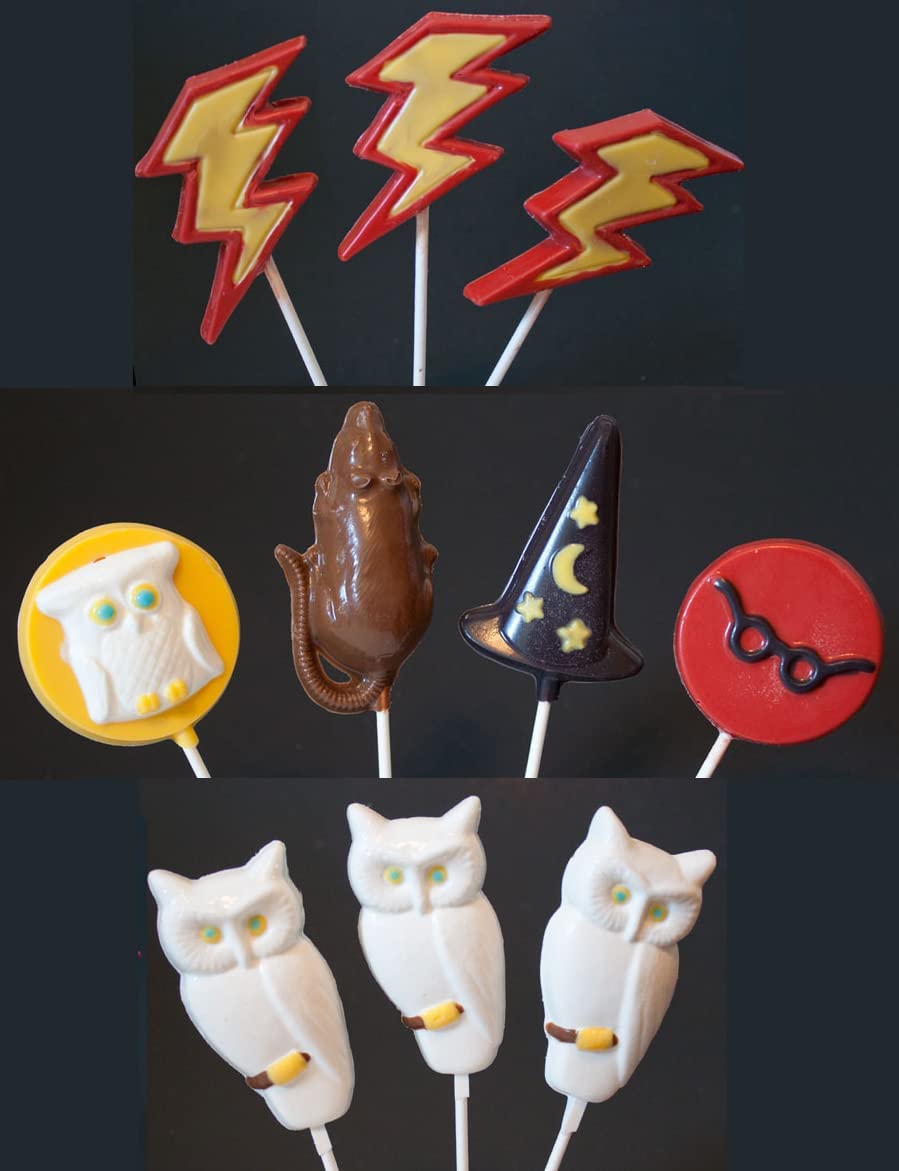 Harry Potter Chocolate Frog Mold Kit - Includes 5 Molds, 100 Sticks, 100 Bags, 50 Ties