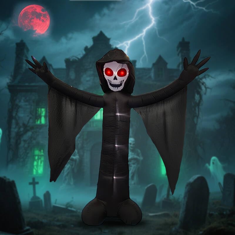 10FT Ghost Halloween Inflatable with Built-in LED Lights, Demon Ghost Inflatables Decoration, Blow Up Lawn Yard Garden Inflatabl